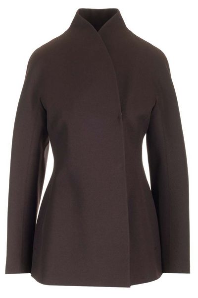 Fendi High-Neck Wrapped Tailored Jacket