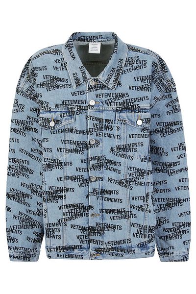 Vetements Logo Stamped Denim Jacket