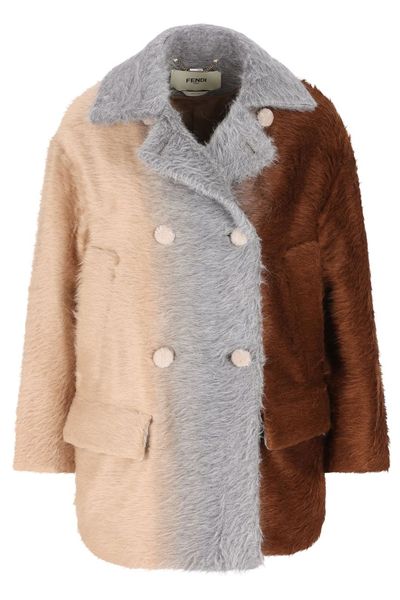 Fendi Double-Breasted Colour-Block Coat