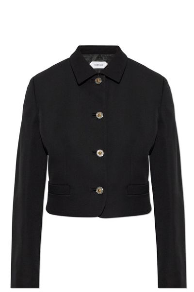 Versace Cropped Button-Up Blazer