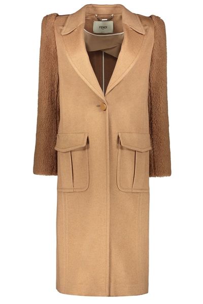 Fendi Single Breasted Panelled Coat