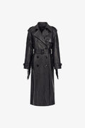 Roberto Cavalli Fringed Leather Trench Coat