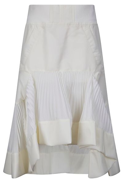 Sacai High Waist Twill Skirt