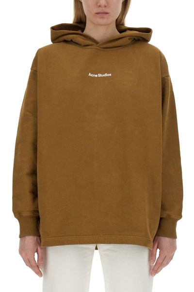 Acne Studios Logo Printed Drop Shoulder Hoodie