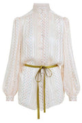 Valentino All-Over Star Printed Belted Shirt
