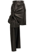 Alexander McQueen Knotted Drape Leather Mini Skirt