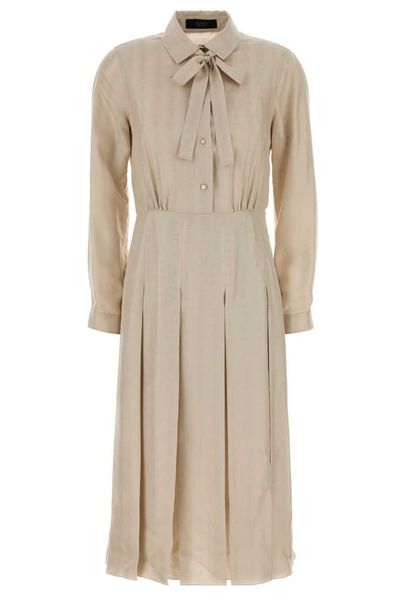 Gucci Interlocking-G Button Bow-Detailed Dress