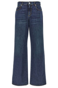 Alexander McQueen Logo Patch Wide-Leg Jeans
