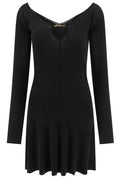 Jacquemus Long-Sleeve Scalloped Mini Dress