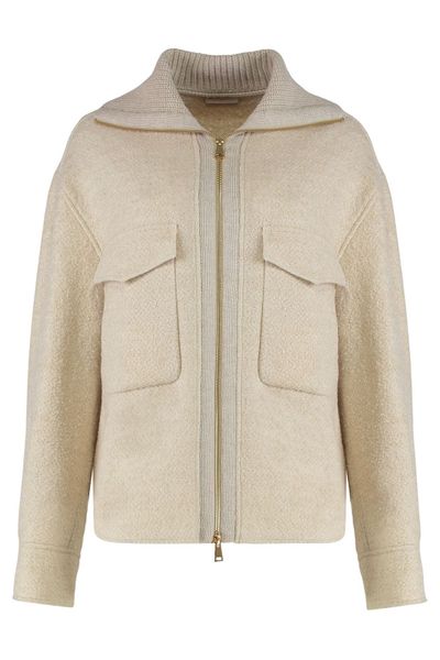 Moncler Logo Patch Zip-Up Shirt