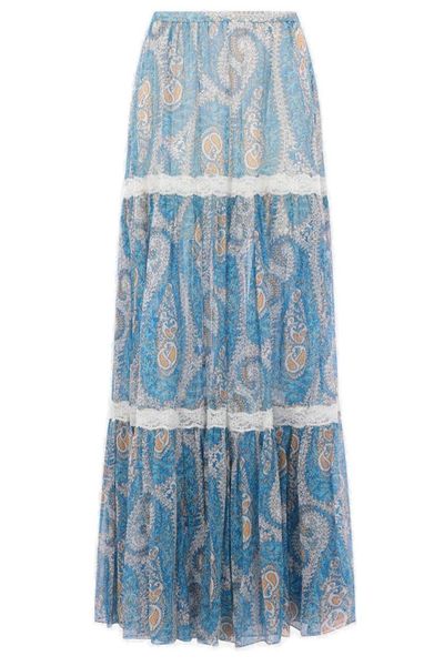 Etro Pattern-Printed Flounced Skirt