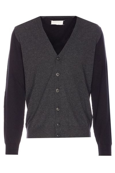 Maison Margiela V-Neck Elbow-Patch Cardigan