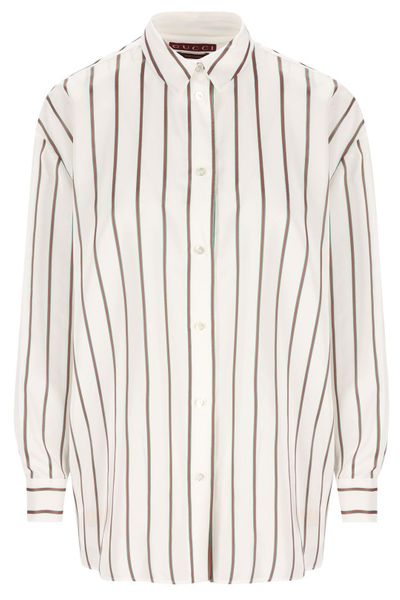 Gucci Striped Collared Long-Sleeve Shirt