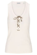 Burberry Lace-Detailed Ribbed Tank Top