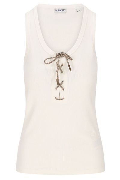 Burberry Lace-Detailed Ribbed Tank Top