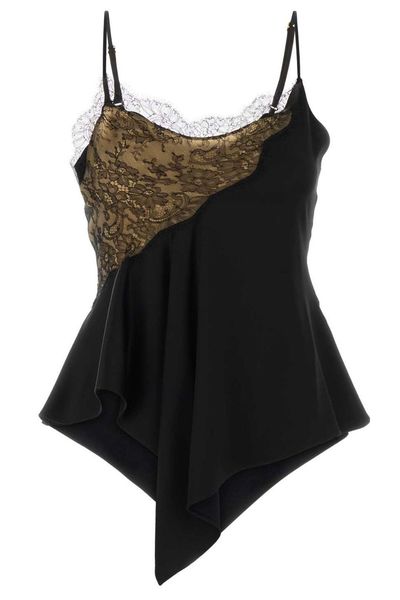 Stella McCartney Lace-Trim Asymmetric Cami Top