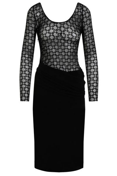 Givenchy Monogram Tulle Draped Dress