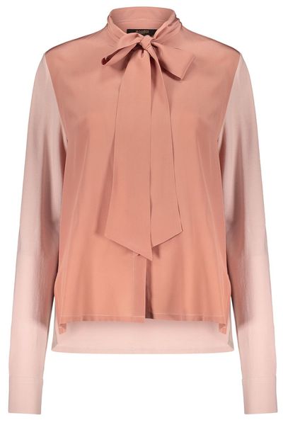 Moorer Tie-Neck Long-Sleeve Blouse
