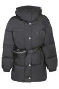 Prada Belted Hooded Down Jacket