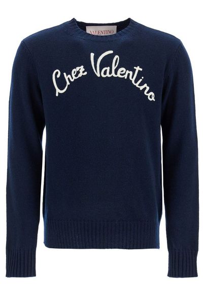 Valentino Chez Embroidered Crewneck Jumper