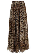 Dolce & Gabbana Leopard Printed Midi Chiffon Skirt