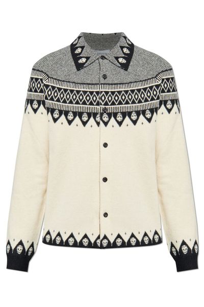 Alexander McQueen Pattern Jacquard Buttoned Cardigan
