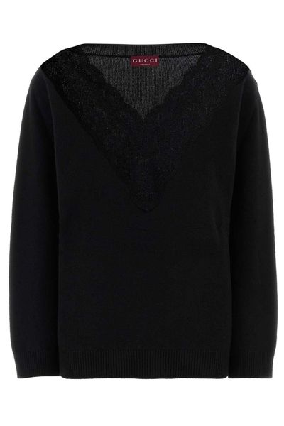 Gucci Lace V-Neck Jumper