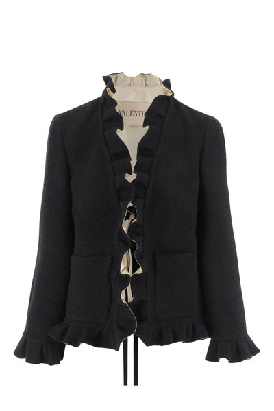 Valentino Ruffled Long-Sleeved Jacket