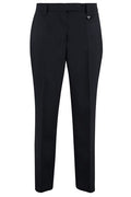 Prada Logo-Plaque Cropped Tailored Trousers