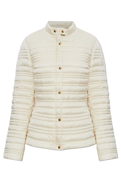 Moncler Cataire Striped-Quilted Down-Filled Biker Jacket