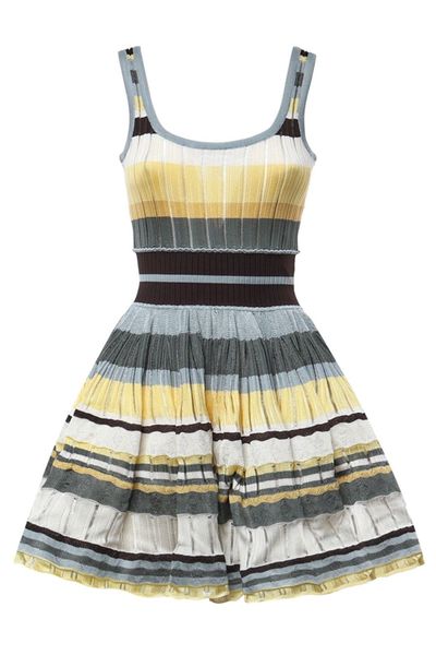 Alaïa Striped Knitted Mini Dress