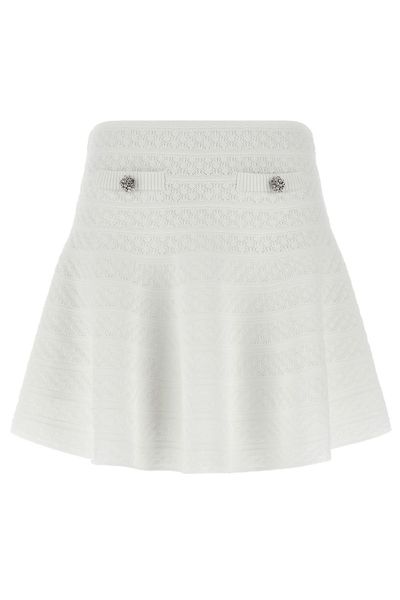 Self-Portrait Pointelle Knit Mini Skirt