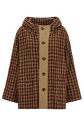 R13 Oversized Houndstooth Hooded Jacket