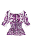 Dolce & Gabbana Majolica-Print Poplin Top