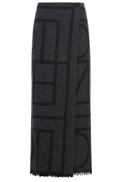 Totême Monogram Fringed Midi Skirt