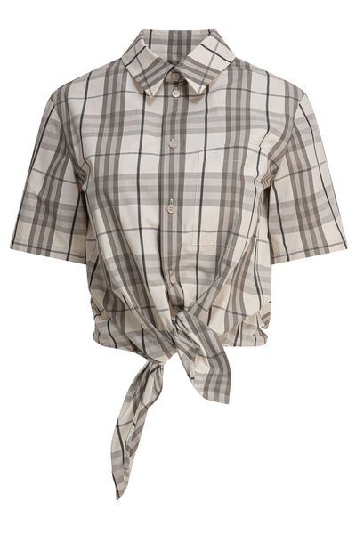 Burberry Cropped Checked Shirt