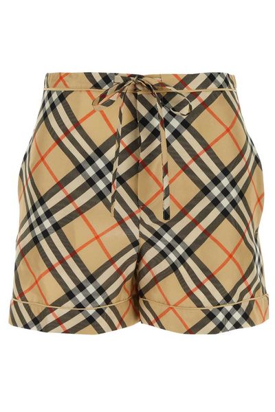 Burberry Check Printed Drawstring Shorts
