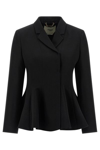 Fendi Double-Breasted Peplum Detail Jacket