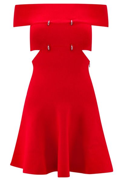 Alexander McQueen Cut-Out Detailed Off-Shoulder Mini Dress