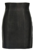 Balmain HW Rolled High-Waist Mini Skirt