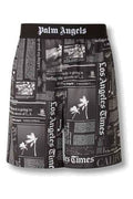 Palm Angels Newspaper Printed Bermuda Shorts