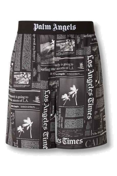 Palm Angels Newspaper Printed Bermuda Shorts