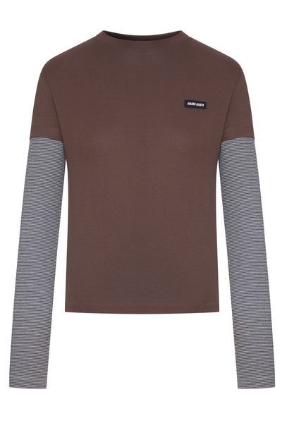 Miu Miu Long-Sleeved Layered T-Shirt