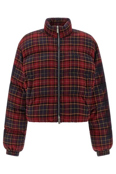 Off-White Checked Zip-Up Jacket