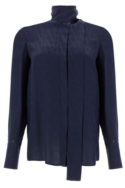 Valentino Toile Iconographe Jacquard Long-Sleeved Blouse