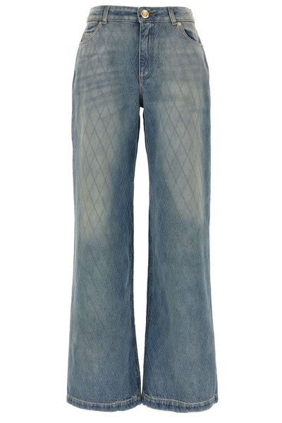 Balmain Logo Patch Straight-Leg Jeans