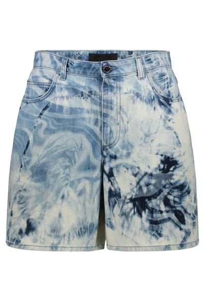 Alberta Ferretti Marble-Wash High-Rise Shorts