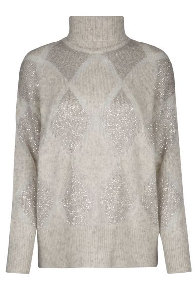 Brunello Cucinelli Sequin Embellished Roll-Neck Jumper