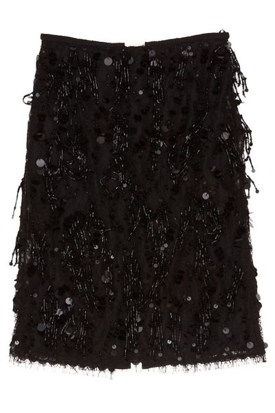 Gucci Sequin Embroidered Lace Skirt