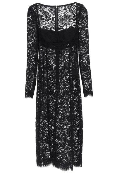 Dolce & Gabbana Lace Long-Sleeved Midi Dress
